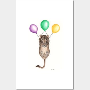 Degu with Balloons Posters and Art